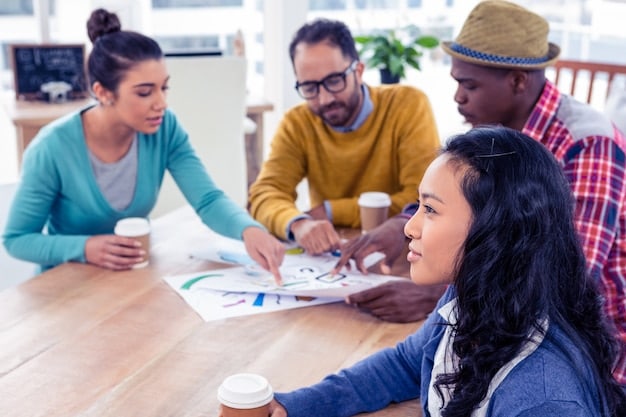 A diverse group of people participating in a focus group, providing feedback on a product prototype. The setting is modern and collaborative, with participants actively engaged and sharing their opinions, contributing to the product development process.