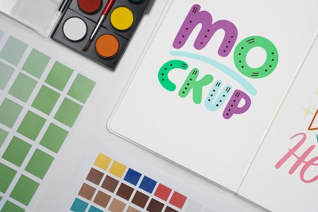 A mood board displaying different logo designs, color palettes, typography options, and images, illustrating the process of creating visual brand elements.