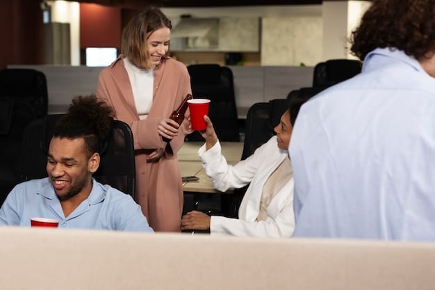 A group of diverse candidates participating in a dynamic group interview process in a modern office setting. The interviewer is leading a discussion, and candidates are actively engaged.