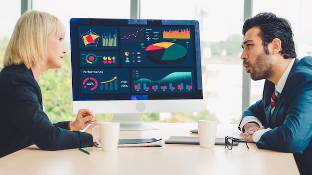 A dashboard displaying predictive analytics forecasts for different marketing channels, showcasing expected ROI and customer engagement metrics. Graphs indicate potential growth areas and areas needing optimization.