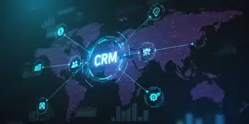 Advanced CRM dashboard showing interconnected marketing data points