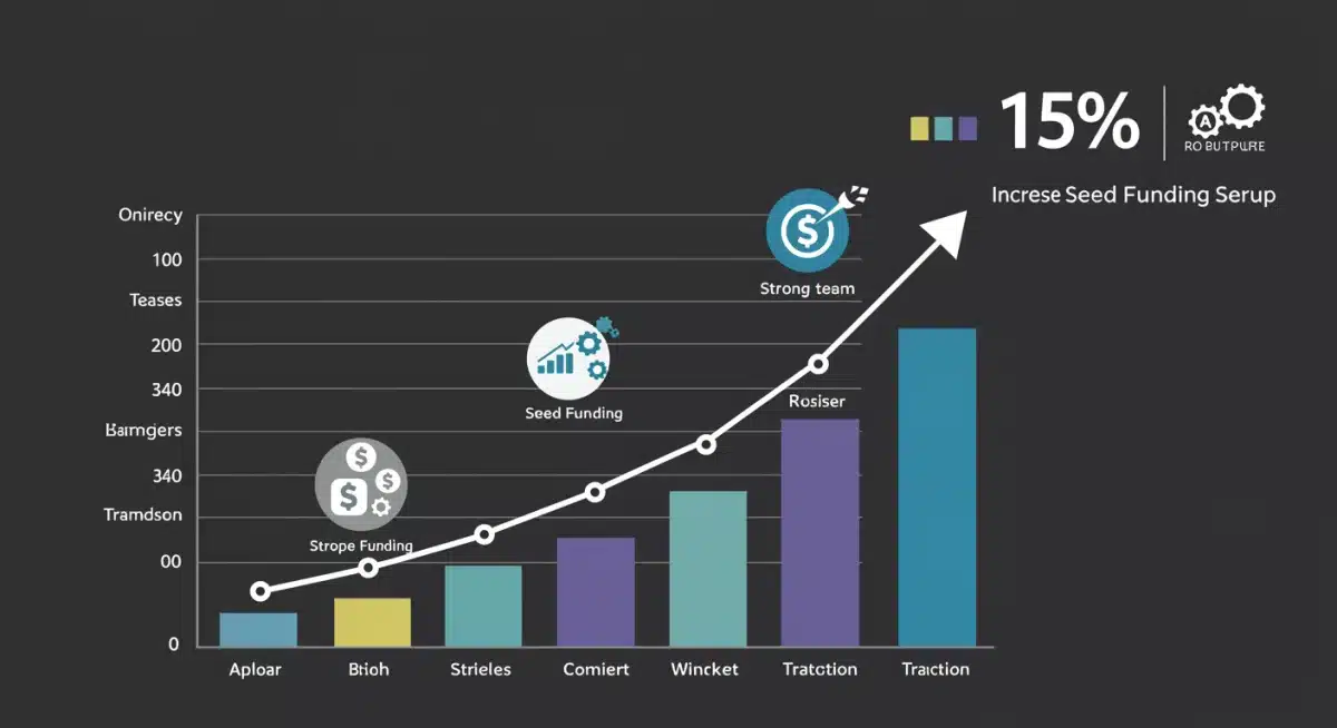 Infographic showing 15% increase in US startup seed funding