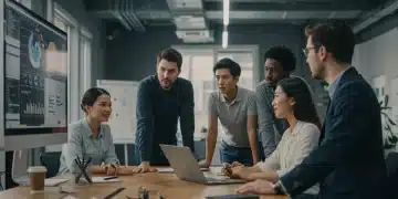 Startup founders presenting to venture capitalists for seed funding