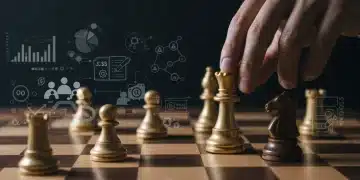 Strategic competitive marketing intelligence analysis on a chessboard