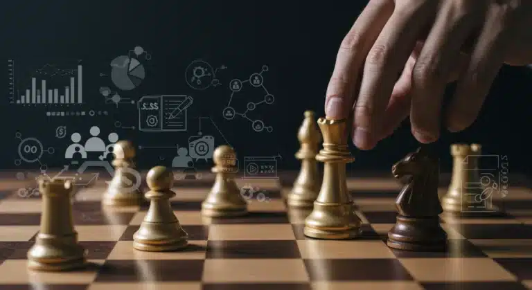 Strategic competitive marketing intelligence analysis on a chessboard