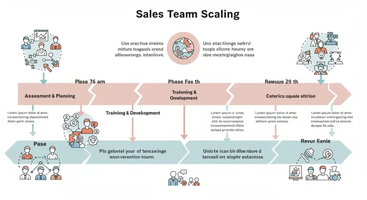 Infographic detailing a 3-month sales scaling blueprint with milestones