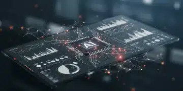 AI-powered marketing dashboard with data analytics and futuristic interfaces