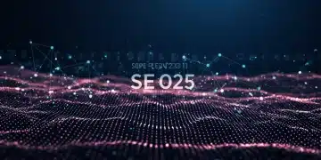 Futuristic digital landscape representing the evolving SEO landscape of 2025 with Google algorithm updates.