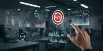 Futuristic sales automation dashboard with 40% reduction target