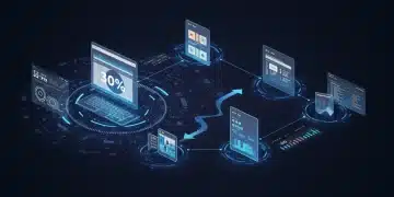 Digital marketing automation dashboard showing lead nurturing workflows and efficiency metrics