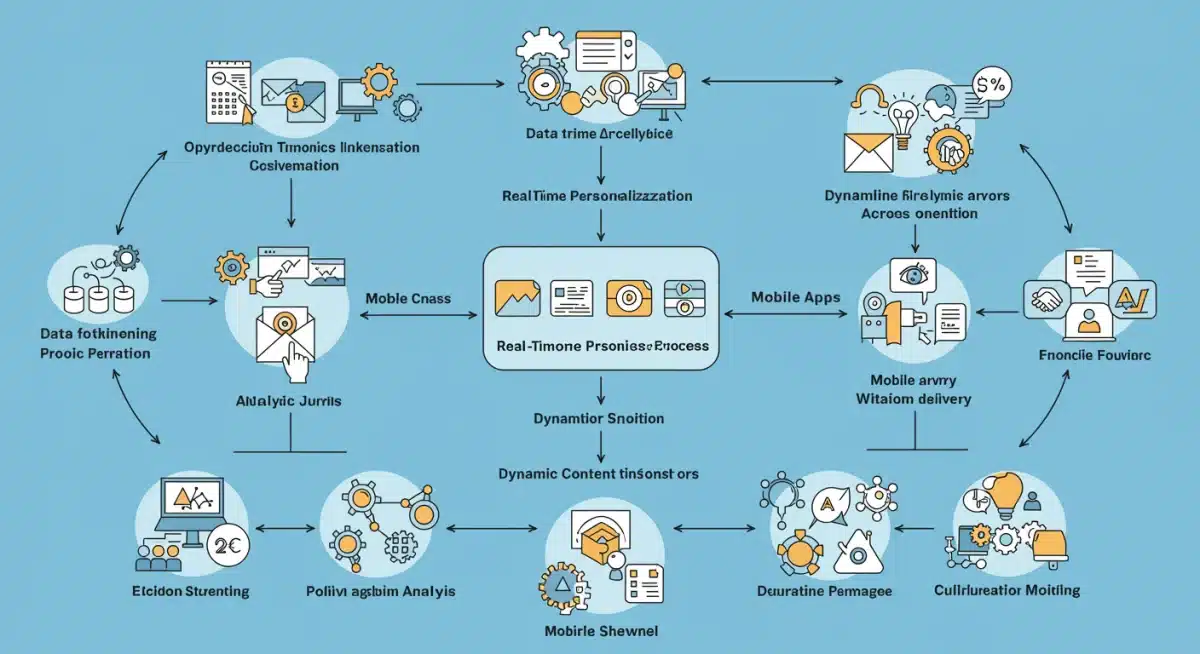 Flowchart depicting the real-time personalization process from data to dynamic content