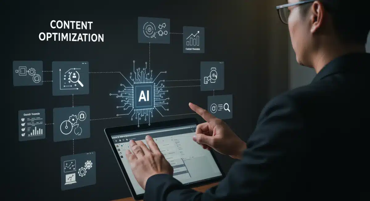 Workflow of AI analyzing content for SEO improvements