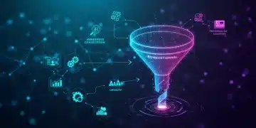Futuristic marketing funnel with AI integration and data analytics for 2026 optimization