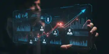 Futuristic digital interface showing micro-segmentation data and growth charts