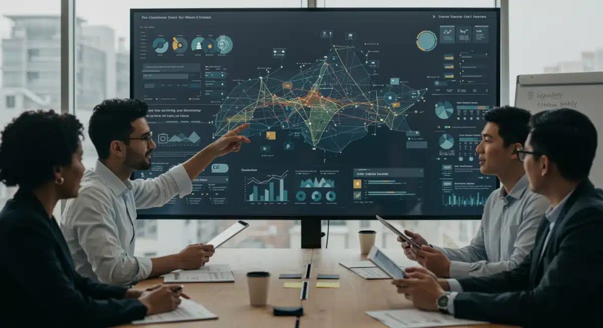 Marketing team using predictive analytics for strategic lead identification