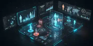 AI-powered marketing dashboard showing personalized customer journeys and a 15% conversion increase