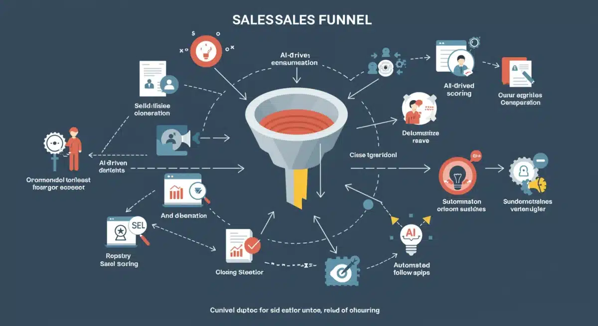 Infographic showing an automated sales funnel with accelerated deal progression.