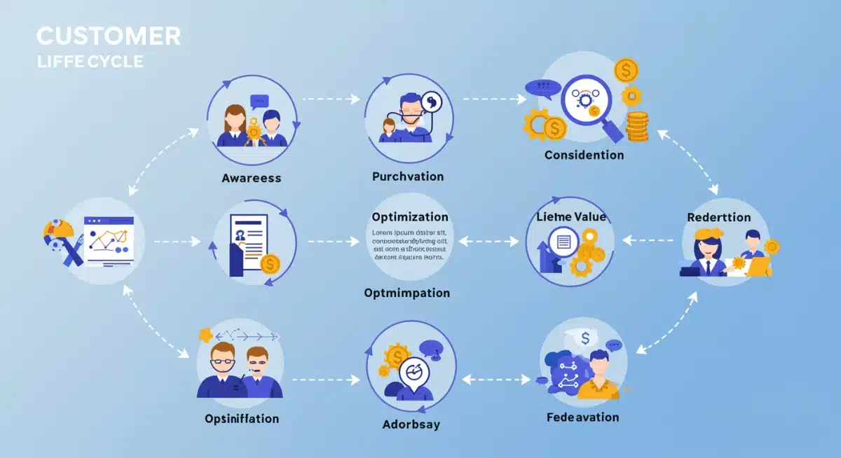 Customer journey map highlighting retention strategies.