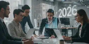 Sales team collaborating on a growth strategy, scaling sales operations for 2026 targets.