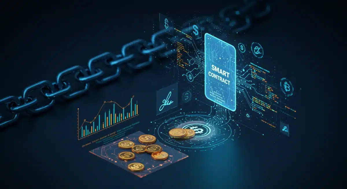 Smart contract execution on a blockchain verifying ad impressions and payments.