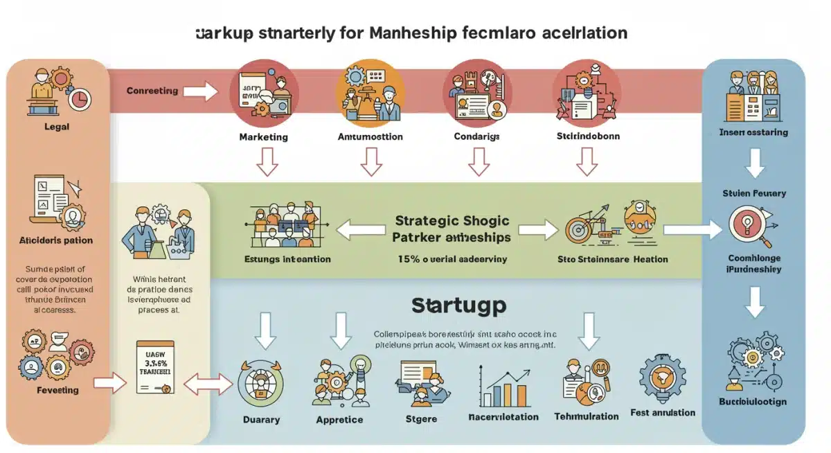 Infographic showing accelerated market entry stages with strategic partnerships