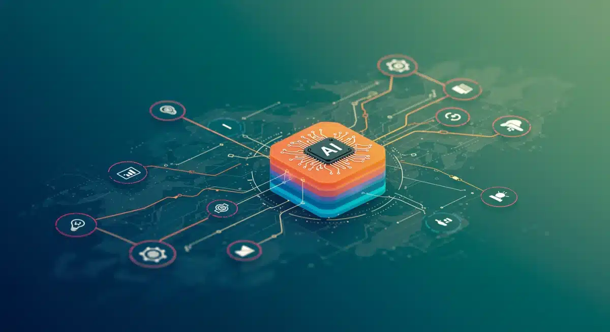 Abstract representation of data analytics and AI in business strategy, influencing modern negotiation.