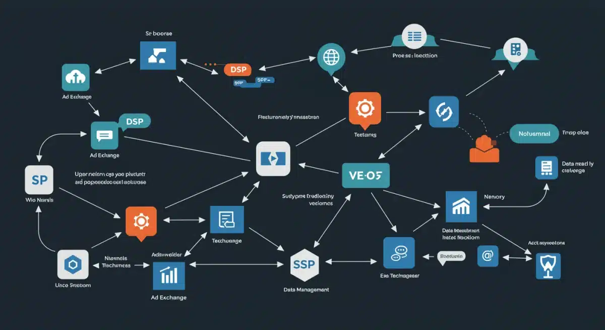 Diagram illustrating the real-time bidding ecosystem and data flow
