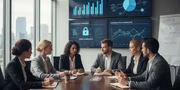 Business team collaborating on data privacy and marketing strategy for 2026 regulations.