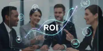 Digital dashboard showing marketing technology integration and ROI growth