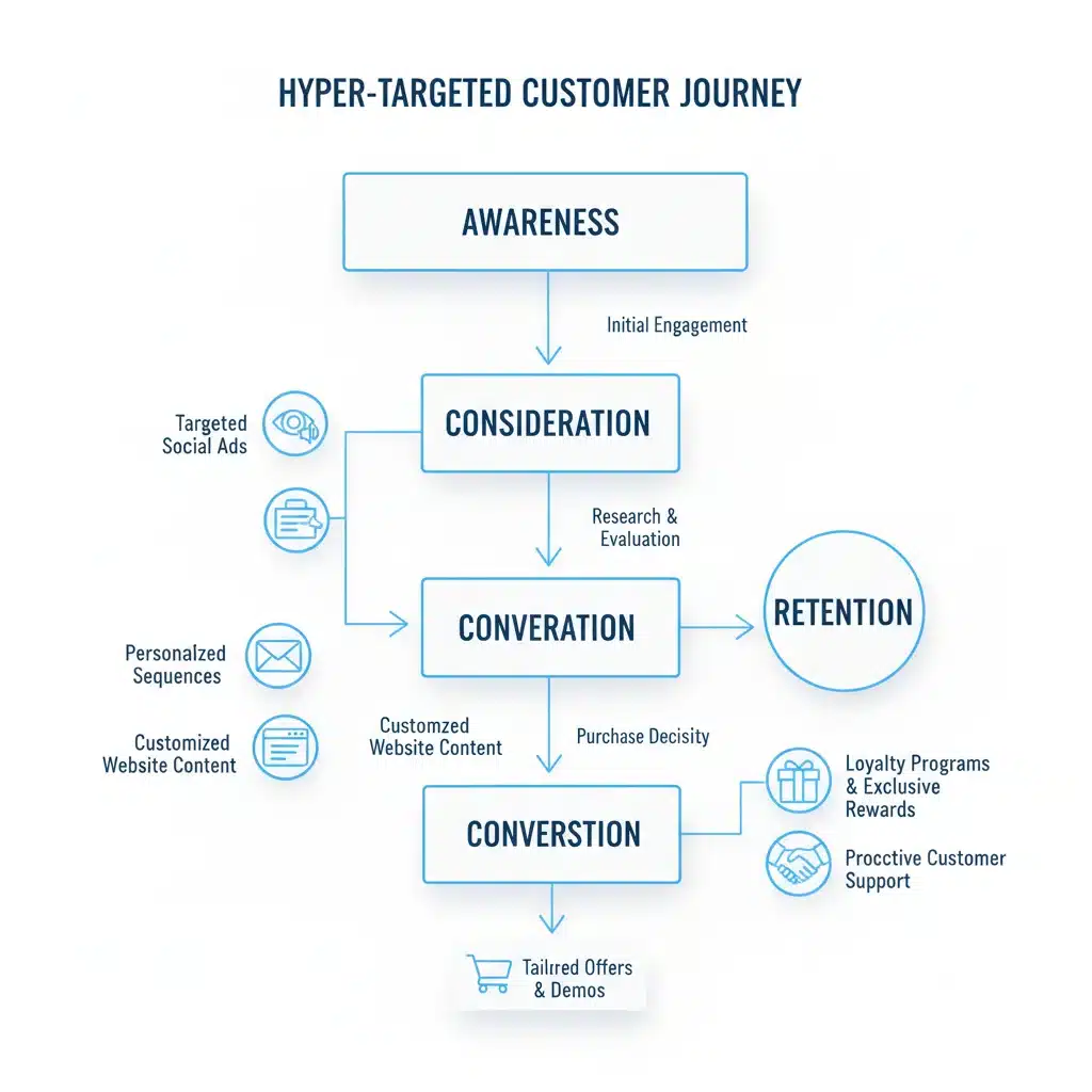Customer journey map with personalized marketing touchpoints