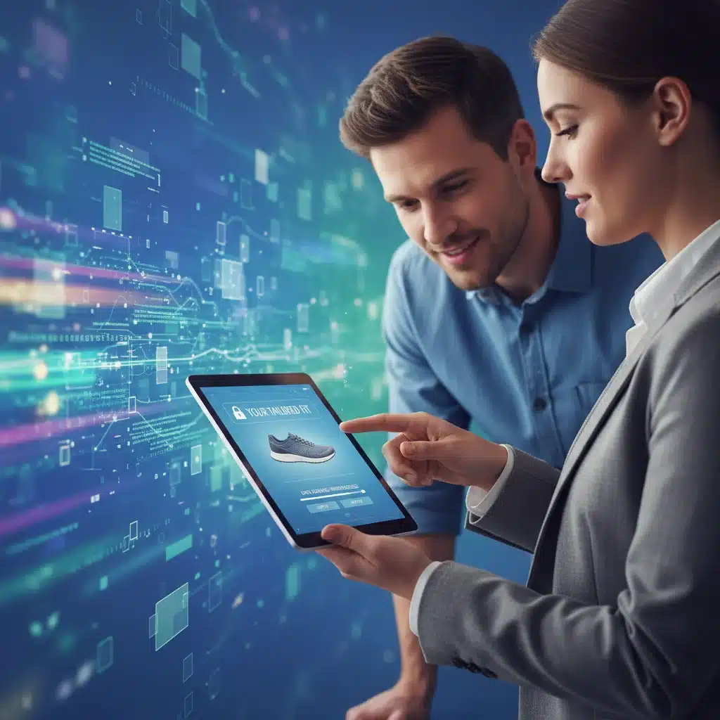Marketer using a tablet to demonstrate personalized, privacy-compliant customer interaction.