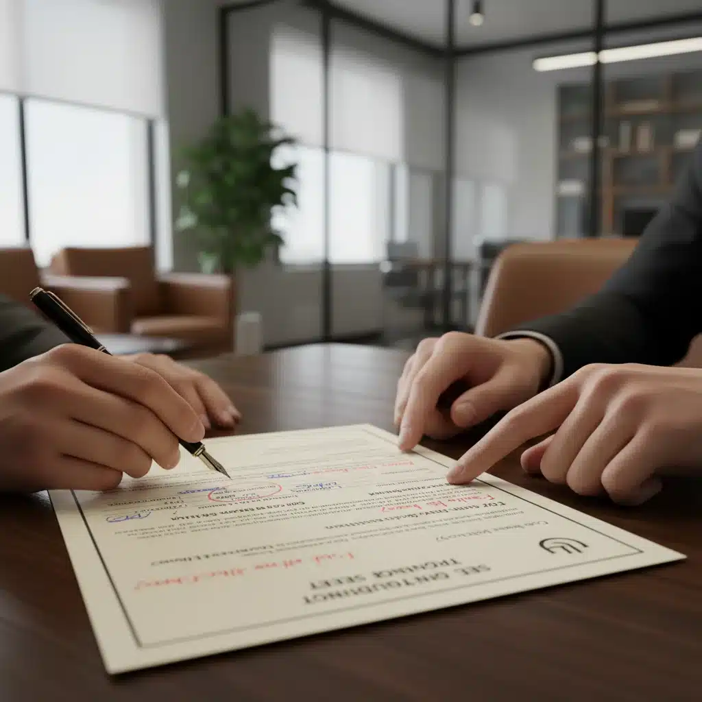 Reviewing a seed funding term sheet with legal counsel for a startup.