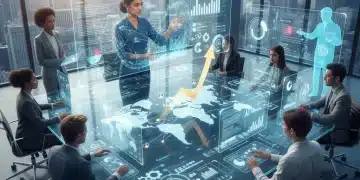 Diverse remote team collaborating with AI integration for business growth