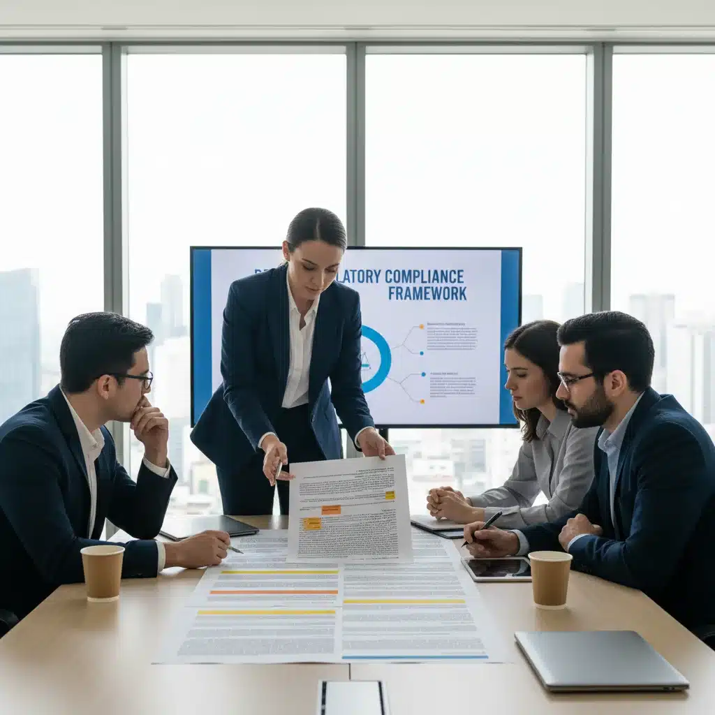Legal advisor explaining new regulations to startup founders