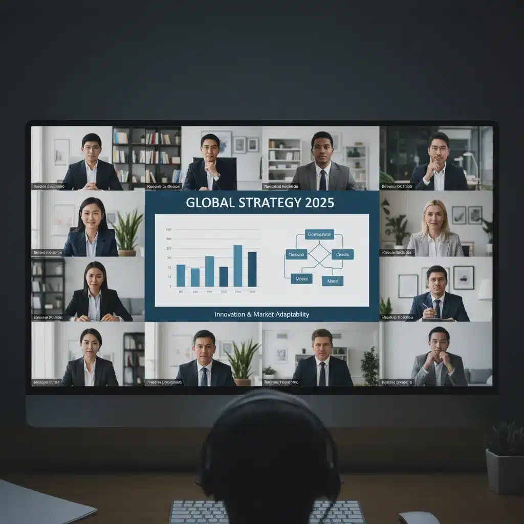 Diverse decision-makers engaged in a virtual video presentation