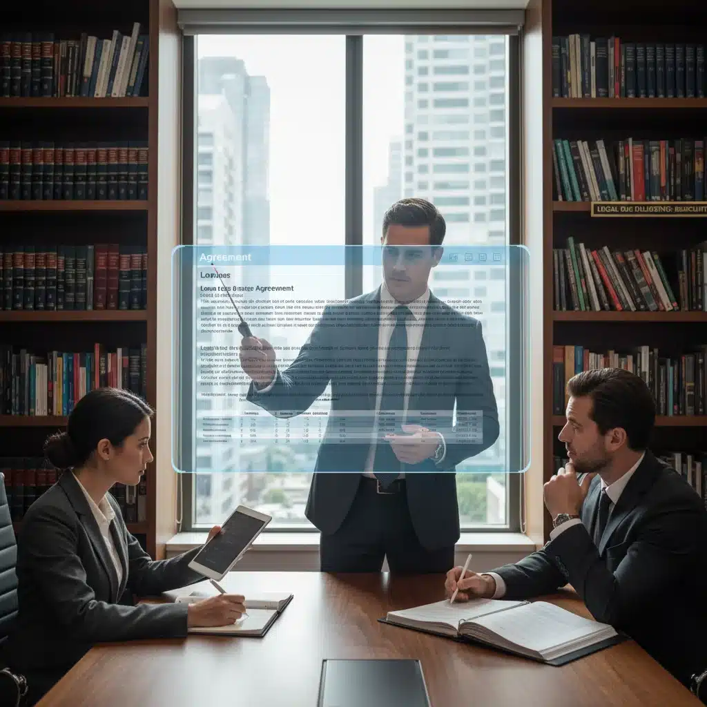 Legal team conducting due diligence for business acquisition
