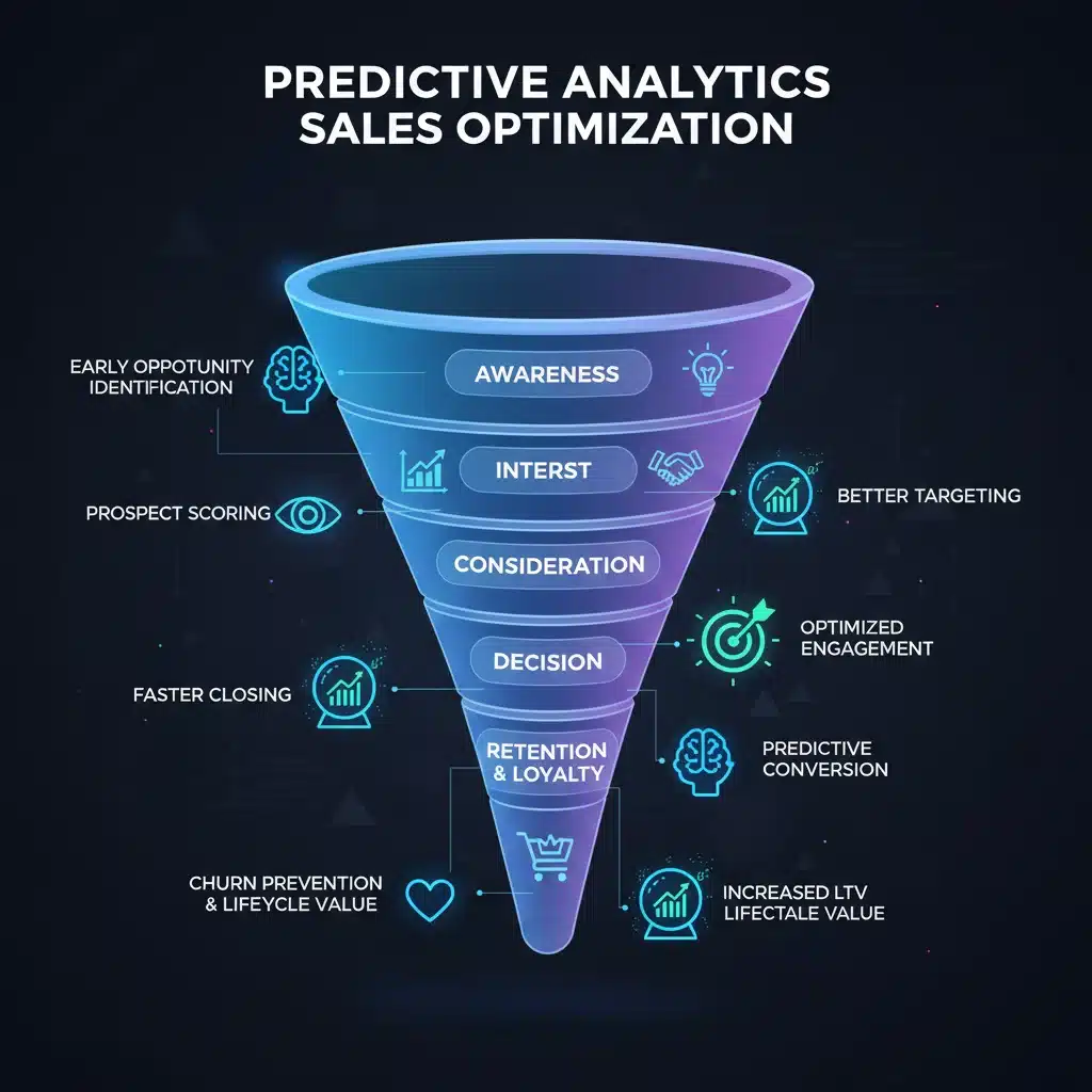 Predictive analytics optimizing sales funnel stages for early opportunity identification