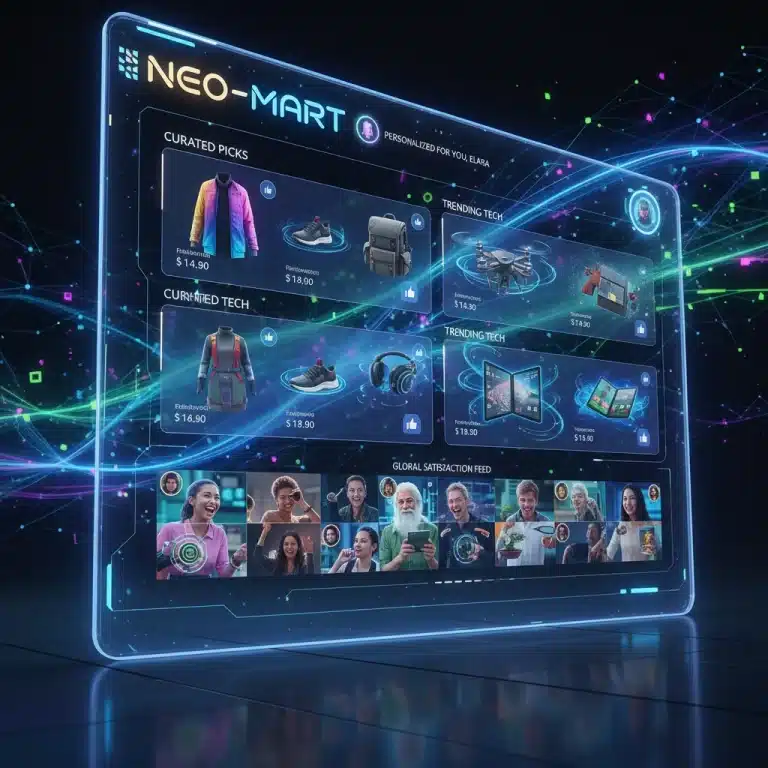AI-powered e-commerce platform with personalized product recommendations and customer profiles, illustrating hyper-personalization in retail.