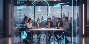 AI-driven personalization dashboard showing conversion rate increase trends for US businesses.