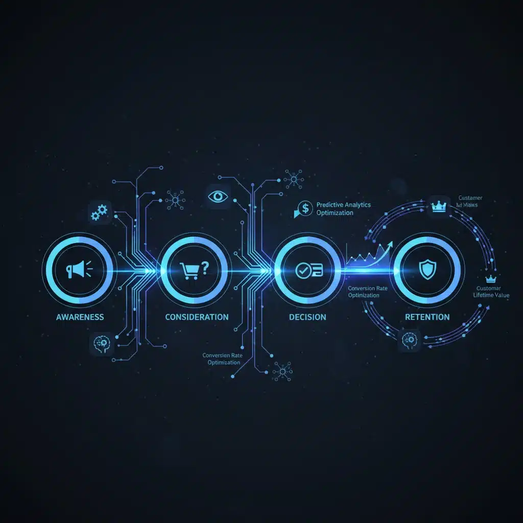 Customer journey map optimized by predictive analytics for higher conversion