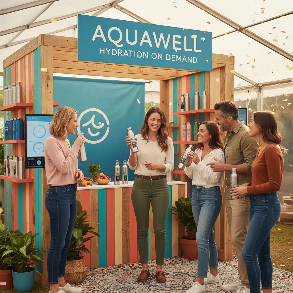 Brand ambassador engaging with customers at a personalized pop-up event